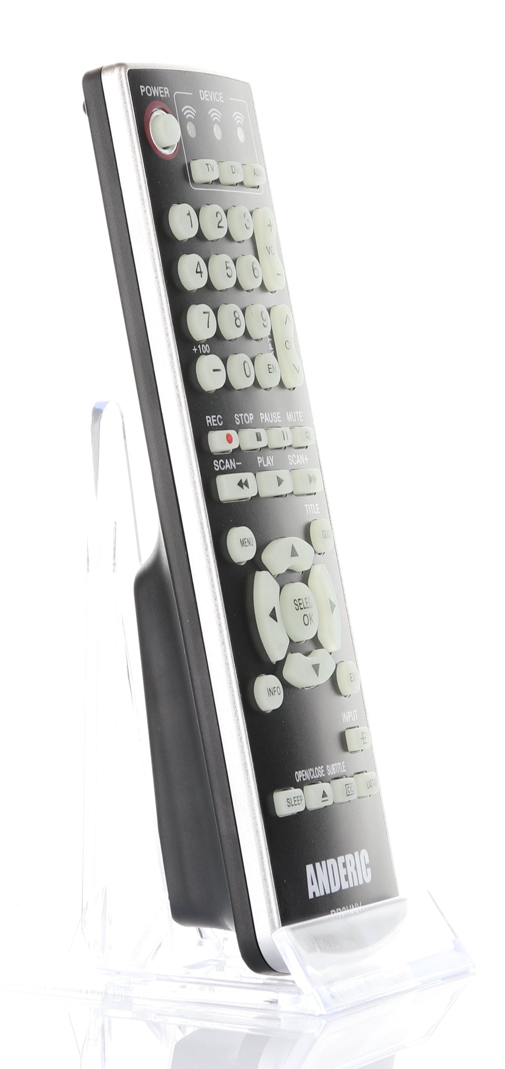 Anderic RR3UNV 3-Device Universal Remote Control for TV/DVD/VCR/Cable/Sat/Audio with Learning